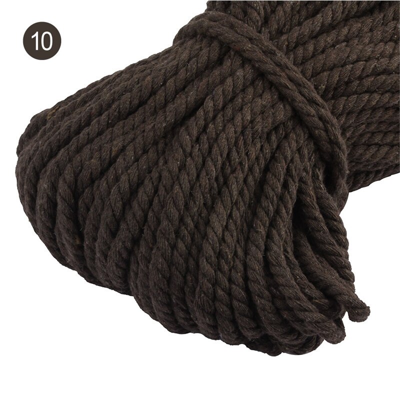 100% Katoen 3 Aandelen Twisted Katoenen Koorden 5Mm Diy Craft Decoratie Touw Katoenen Koord Voor Tas Trekkoord Riem 15 kleuren: color 10