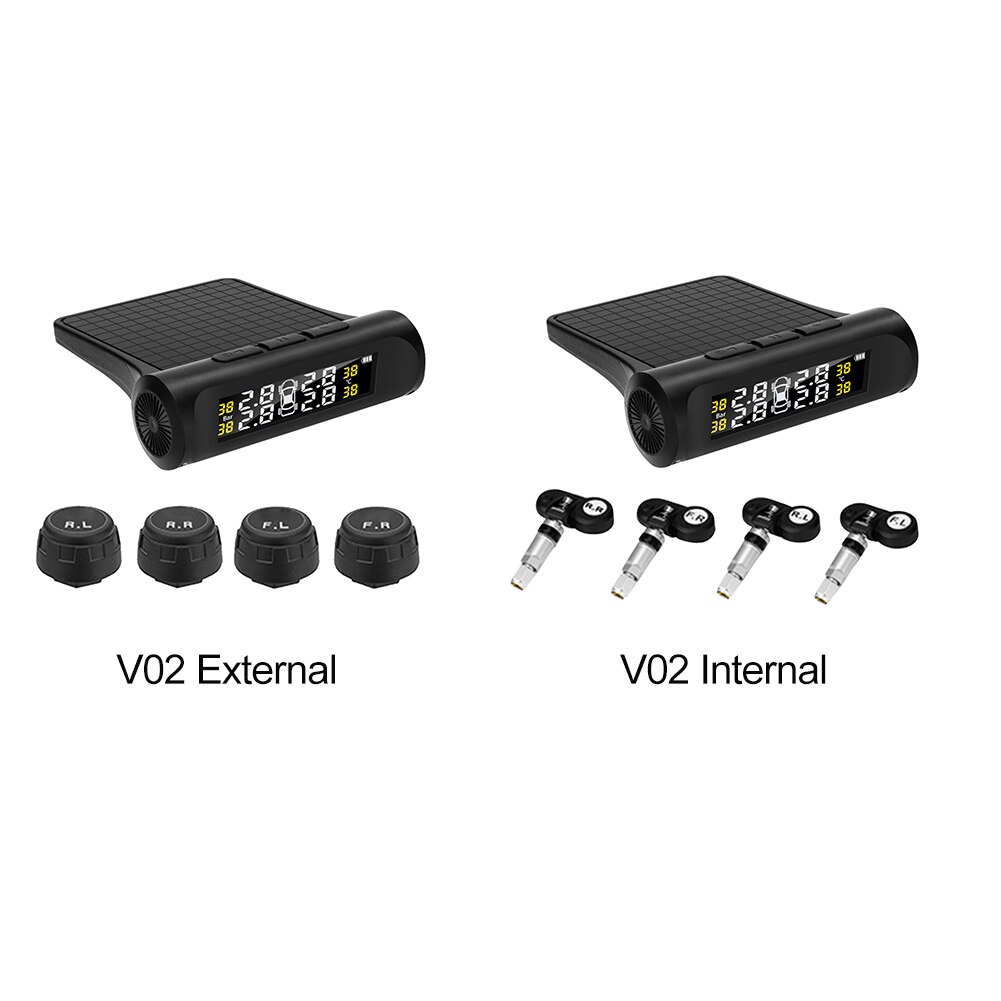 Battery Type Wireless Car Tire Pressure Monitor Auto Security Alarm Systems Temperature Warning Car Check Tool