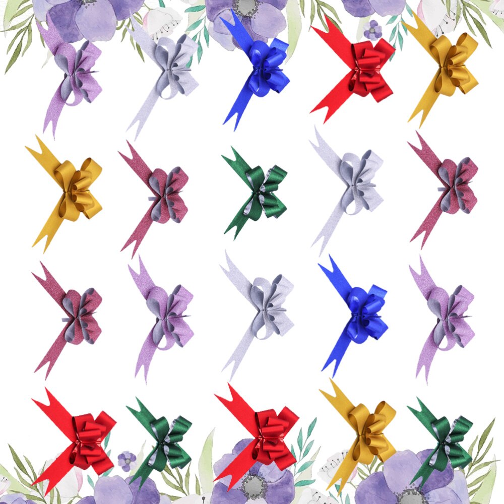 50 Uds. 9cm hermosos moños de tracción con de copo de nieve Navidad decorativo Pull Bowknots caja de tirar moños lazo cinta (Re