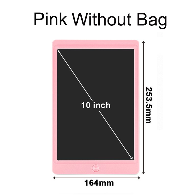 Tekening Pad Lcd Schrijfbord Tablet 10 Inch Art Digitale Elektronica Grafische Draagbare Met Schakelaar Stylus Pen Voor Kids: Pink without Bag