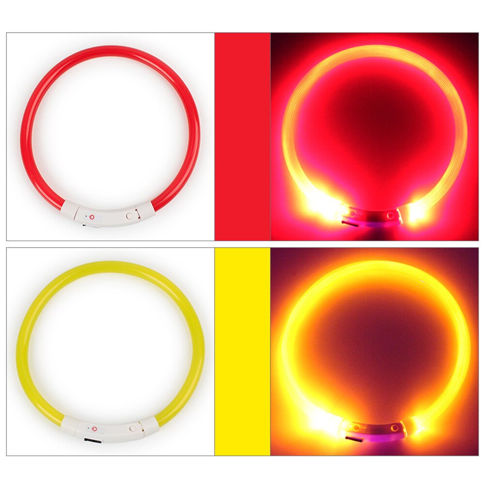 Led Night Flashing Luminous Fluorescent Dog Cats Collar Waterproof USB Charging Pet Puppy Neck Collar Home Garden Rechargeable
