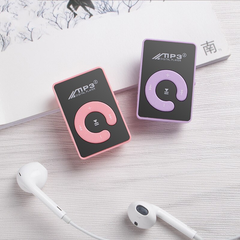MP3 Player Mini MP3 Player Supporting 8GB TF Card With USB Cable Macaron Rainbow Candy Color