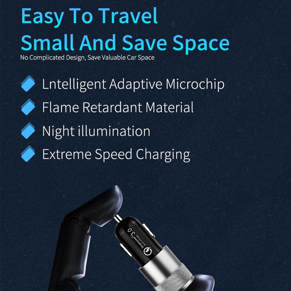 Byscoon 30w usb mini-autoladegerät schnellladefunktion  qc 3.0 schnelllade-metallladegerät für iphone 13 pro max, 12 mini , 11 xr xs und samsung