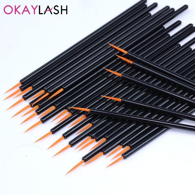 Okaylash nyeste 50 stk engangs nail art pensel liner maling pen manicure pensel nail art værktøjer børster
