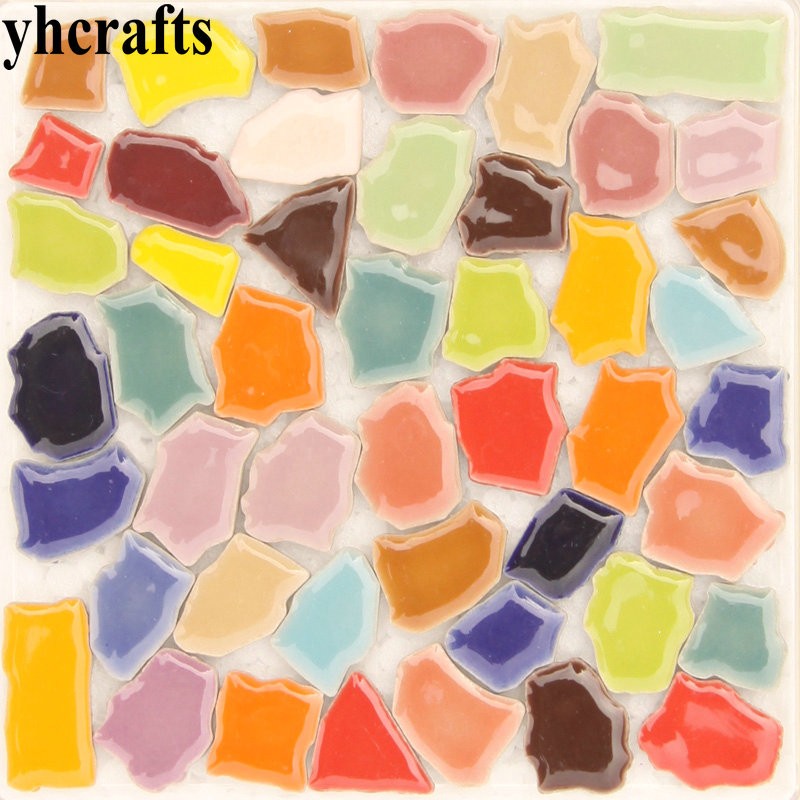 500Gram/Lot,Color choose ceramic free shape mosaic DIY Mosaic lantern Marble mosaic Craft material Kindergarten mosaic art OEM