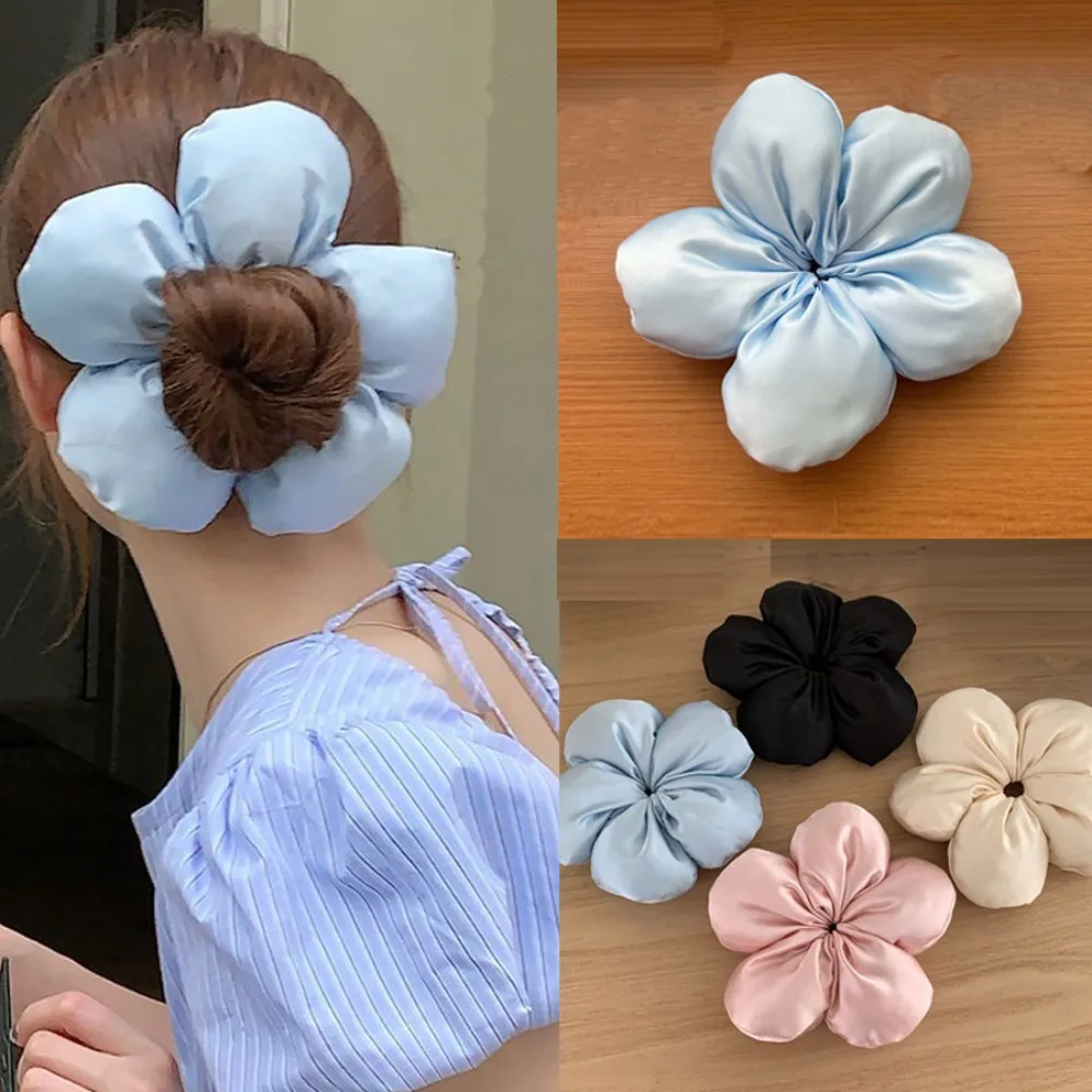 Coleteros de flores de pan grande y dulce, lazos para el cabello para el intestino grueso, bandas elásticas, soporte para cola de caballo, cuerda para el cabello, tocado exquisito