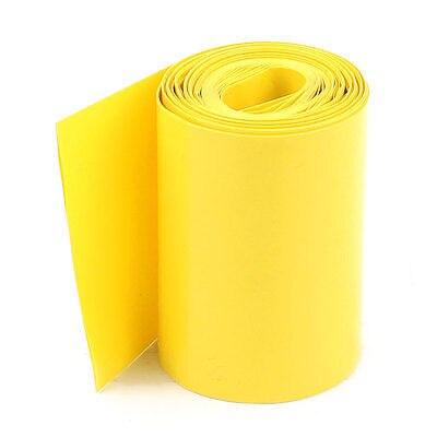 2Meters 64mm Width PVC Heat Shrink Wrap Yellow for AA Battery Pack