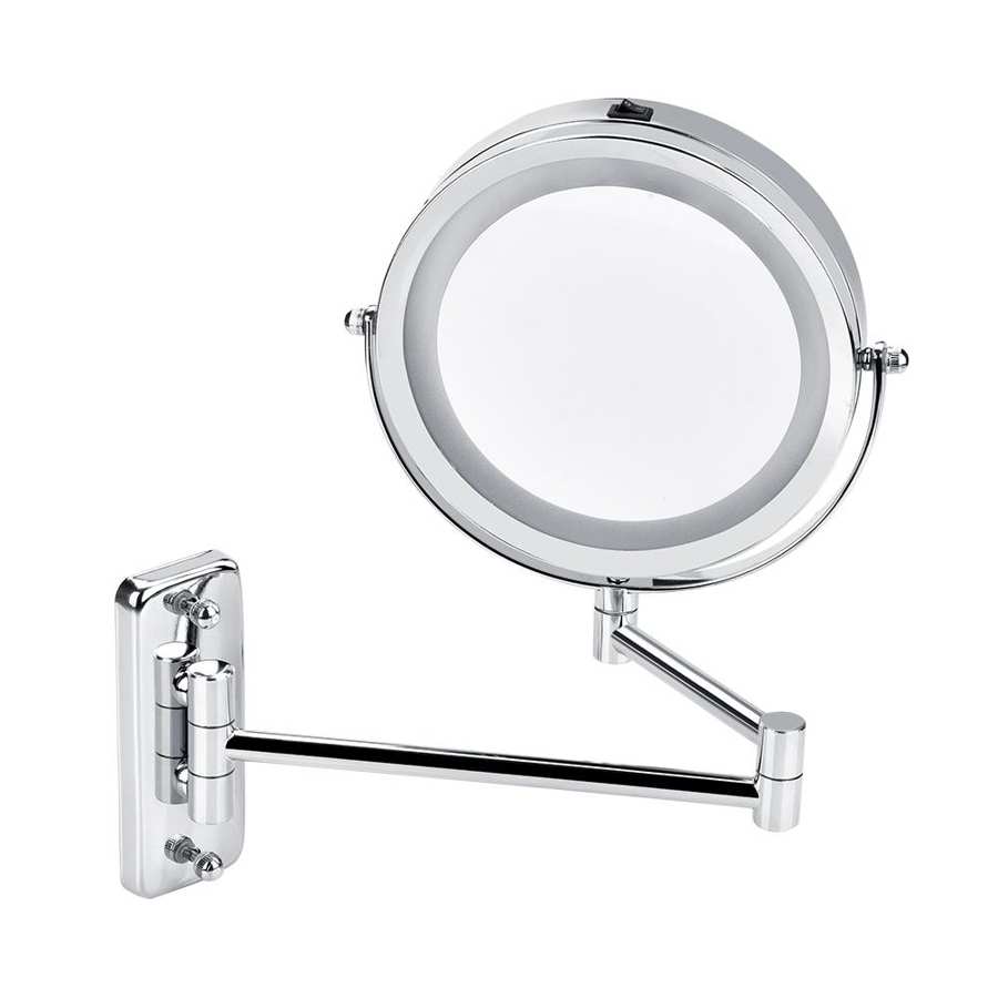 LED Wall Mount Makeup Mirror 360 Degree Rotate Lighted Mirror Bathroom Bedroom