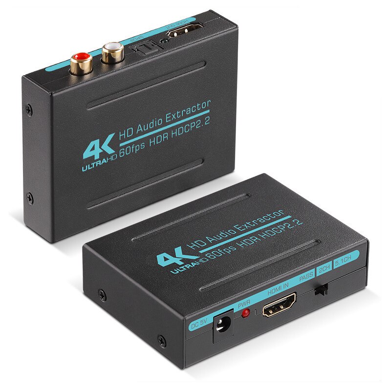 4K 60Hz HDMI 2.0 Audio Splitter 5.1 ARC HDMI Audio Extractor HDCP 2.2 HDR10 Audio Converter 4K HD-MI to Optical TOSLINK SPDIF: Default Title