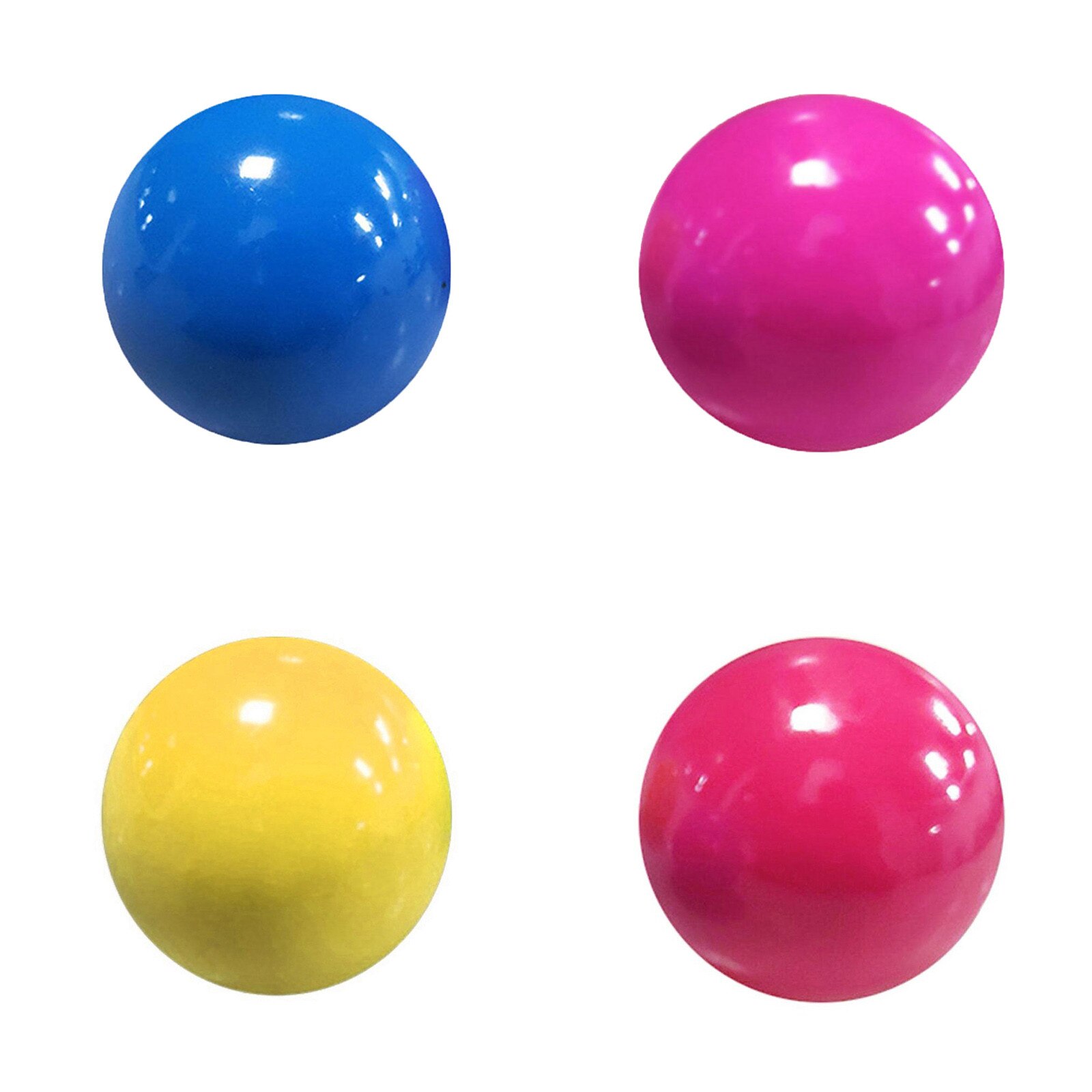 Fluorescent Sticky Wall Ball Sticky Target Ball Decompression Toy Kids Stick Wall Ball Decompression Squash Balls kids Toys: 4pcs C