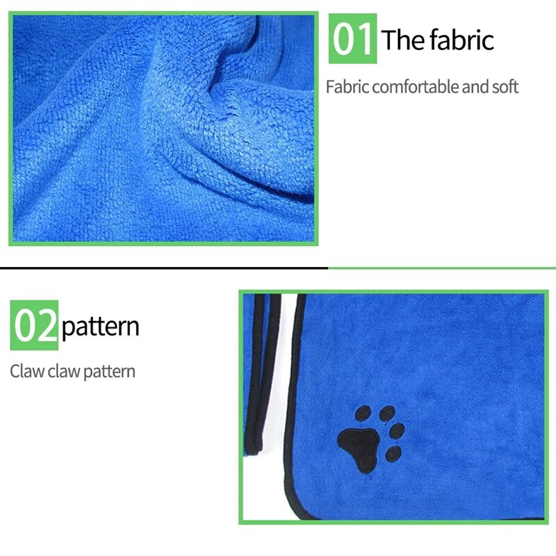 Soft Super Absorbent Microfiber Pet Dog Towels Bathrobe Dog Towel Drying Robe Quick-Drying Cat Pet Cloak Multifunction For House