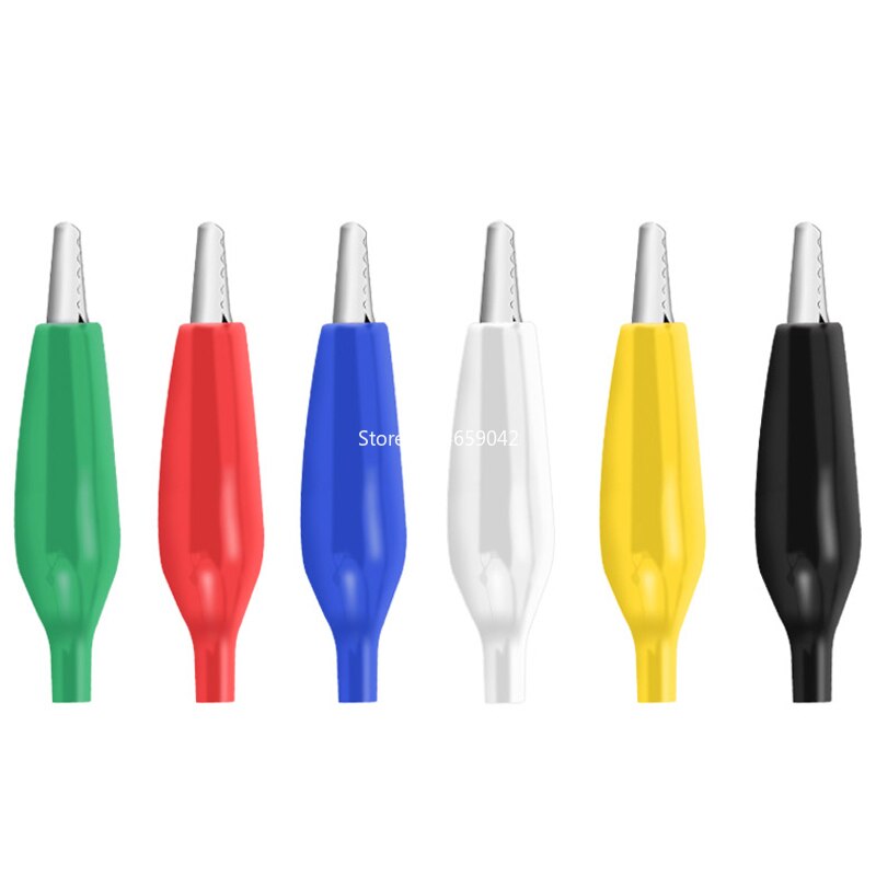 10Pcs 27Mm Kleine Isolatie Boot Metal Alligator Clip Elektrische Test Lead Kleurrijke Kleine Krokodil Clip 6 Kleur