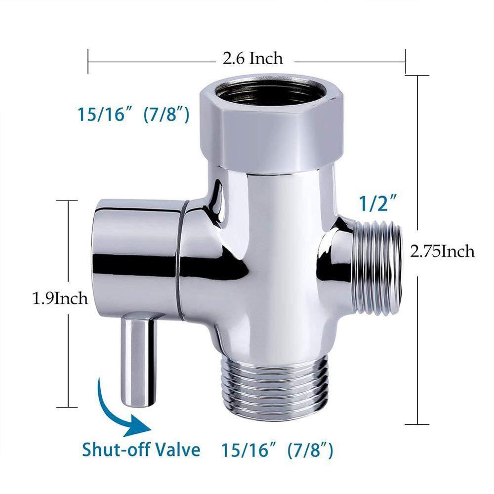 Lohner Bathroom Toilet Bidet Filling Valves Brass T Adapter Diverter Chrome Plated Shattaf Sprayer Control Water Stop Valve: For us