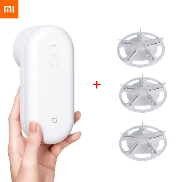 Xiaomi Mijia dissolvant de peluches vêtements pull rasoir tondeuse USB charge chandail boulochage rasage sucer balle Machine charpie dissolvant: Add 3pcs cutter head