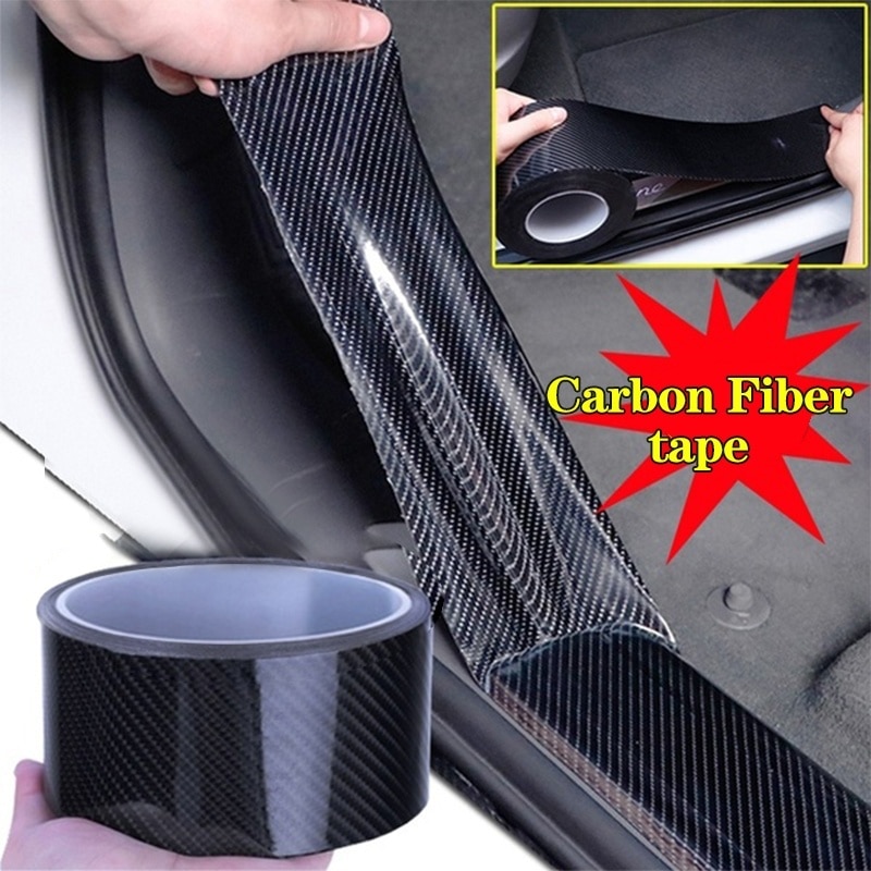 Auto dorpel beschermer bumper beschermer koolstofvezel auto wrap film 3d glans auto wrap film zelfklevend anti-botsing