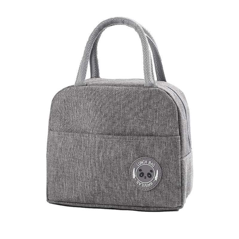 Bolsa de almuerzo de dibujos animados, lonchera térmica portátil, bolsa de suministros de picnic, tipo de biberón para niñas y niños: Plata