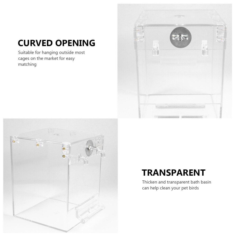 1Pc Transparent Bird Bathtub Hanging Bird Bath Basin Bird Shower Supply