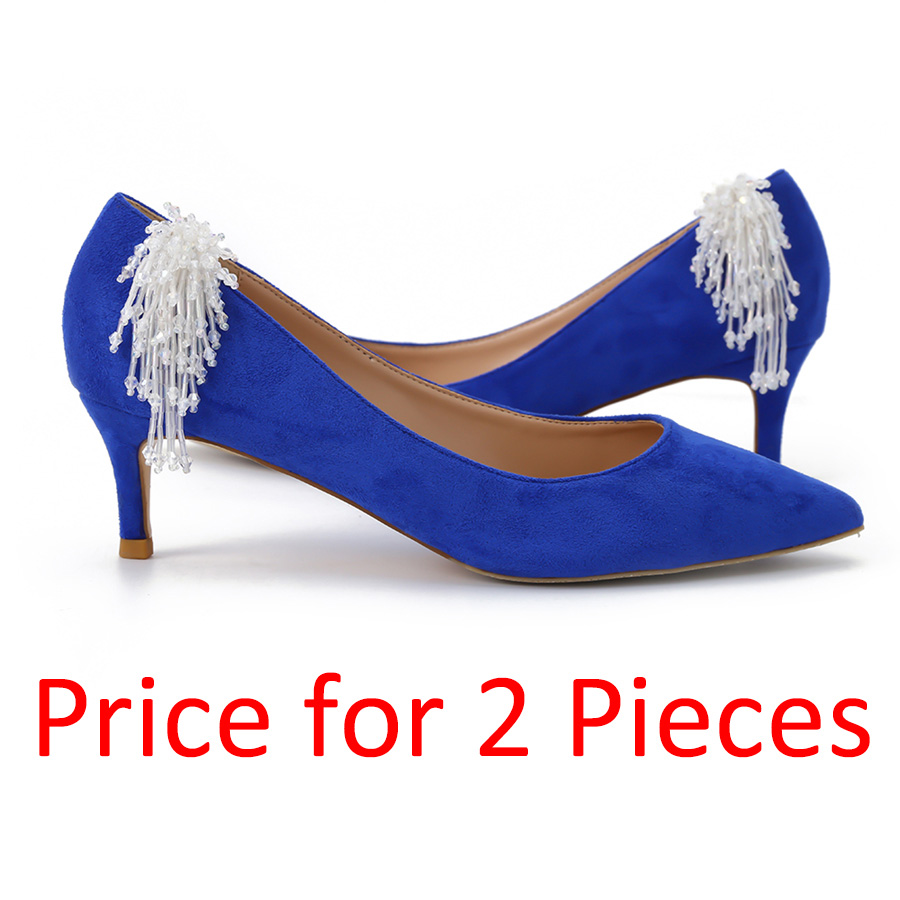 Ingesight .z 2 stykke akryl lang kvast sko dekoration charme kvinder sko klip spænde smykker tilbehør fodlænke: Bs00484