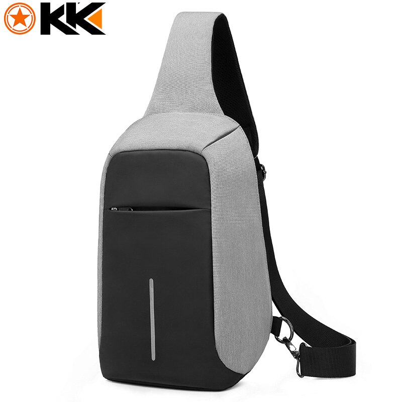 KAKA USB Anti Theft Shoulder Bag for Men Women Chest Bag Large Capacity Waterproof Summer Short Trip Messengers Crossbody Bags