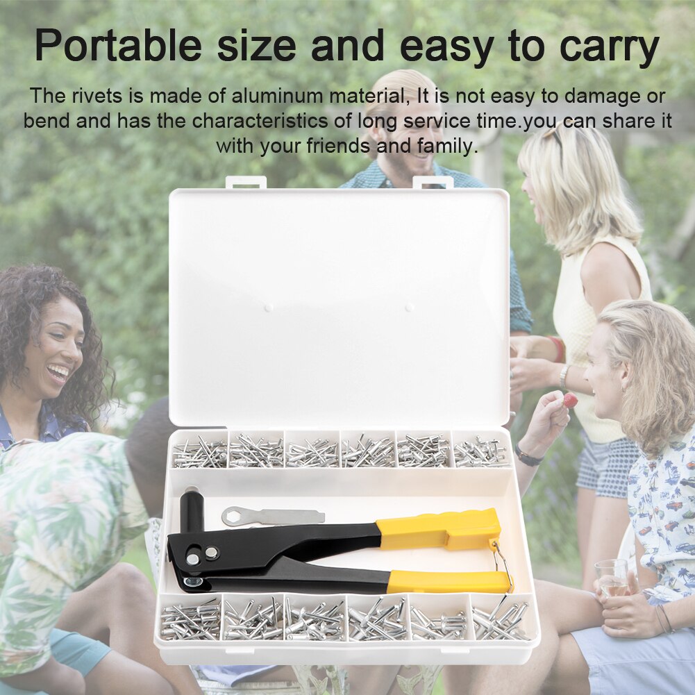 Hand Tools Heavy Duty 380 PCS Riveter Set Blind Rivet Machine Assortment Kit Pratical Hand Tool Set