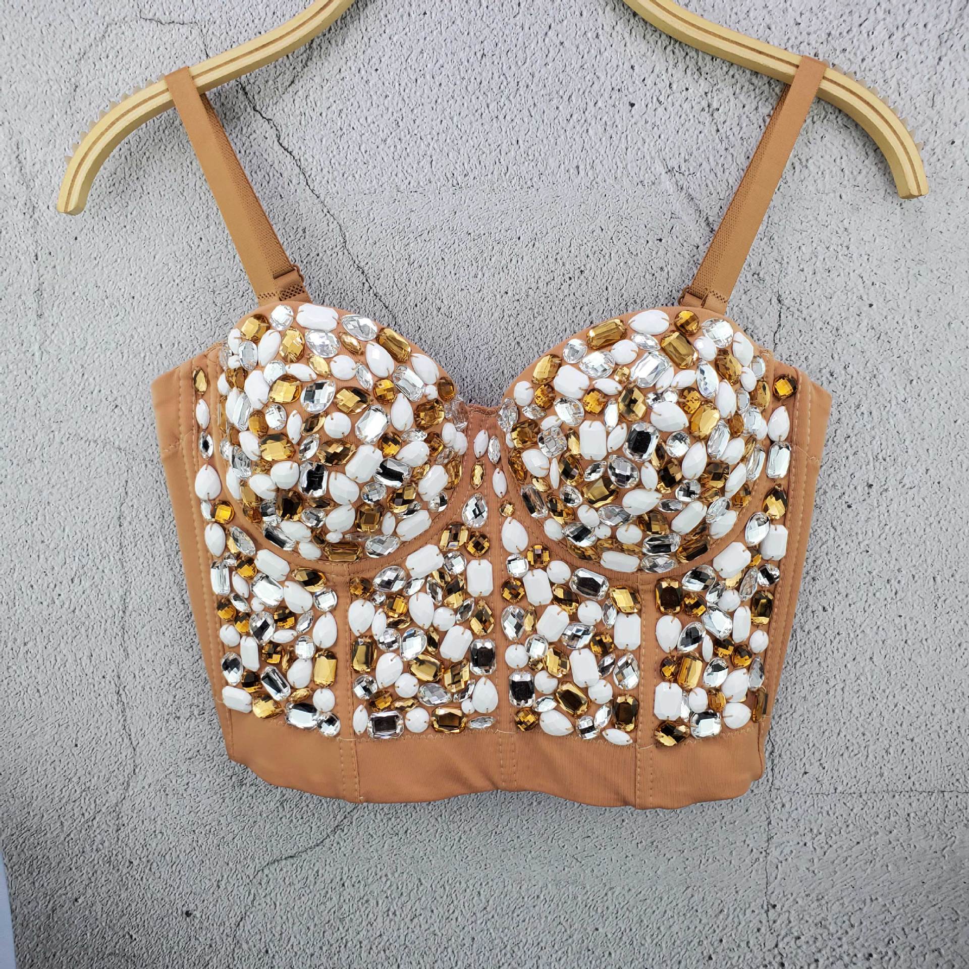 Echonight Rhinestone Bustier Shiny Crop Top Bustier Corset Woman Top Sexy Festival Christmas Top Cropped Party Corsets