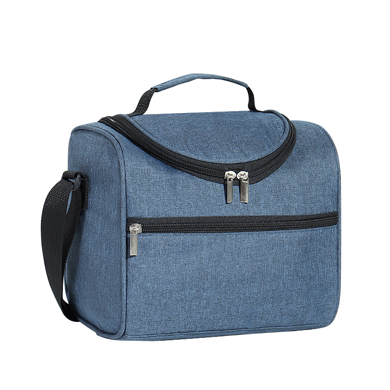 Large Capacity Square Thermal Lunch Bags Portable Cooler Bag Insulated Food Bags for Work School Picnic Bento Bags with Zipper: SKY BLUE