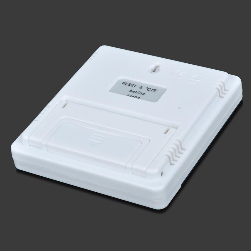 Lcd digital termometro interiör sala al aire libre electronico medidor de humedad de temperatura higrometro con reloj despertado