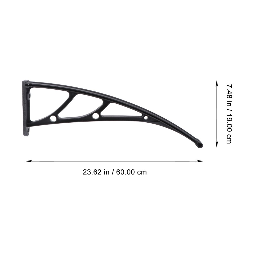 Support d'auvent de balcon extérieur, largeur de la fente de Support de 3mm (noir)