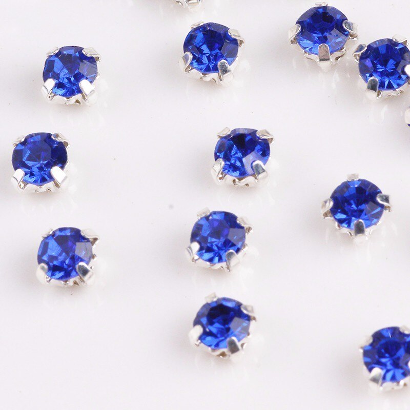 Pulaqi 4mm 100 stks Glas Steentjes Naaien Diamant Vorm Voor Kleding Naald Sticker Op Applique Naaien Voor Kleding bruiloft Decor F: picture color 7