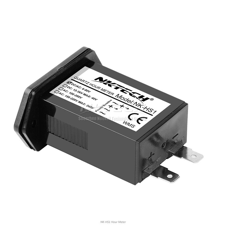 NKTECH de cuarzo hora metros NK-HS0 NK-HS1 contador medidor para barcos generador coche camión motocicleta Marine Motor de moto de nieve de césped: HS1 6-80V DC AC 6Bit