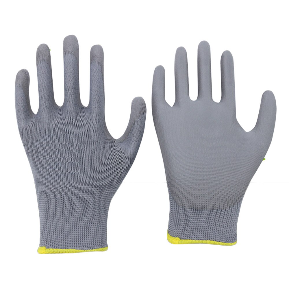 Safety Work Gloves Dust-free Electronic Nylon Rubber Dipping Coating Precise Assembling Comfortable Anti-static: Gray / S