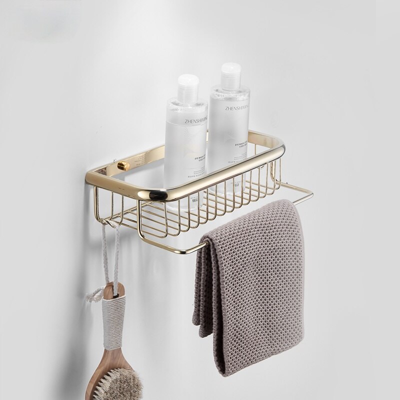 Toallero dorado de lujo para baño, barra de toalla, juego de colgante de hardware