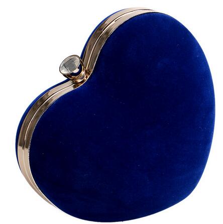 SEKUSA Heart Shaped Diamonds Women Evening Bags Red/Black Chain Shoulder Purse Day Clutches Evening Bags For Party Wedding: YM1125blue