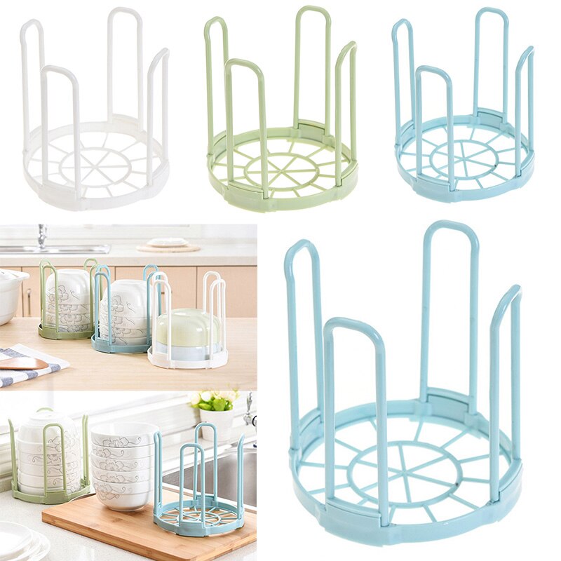 Plastic Bowl Dish Drain Holder Plate Drying Rack Organizer Kitchen Sink Cups Stand Drain Storage Shelf Bracket Organizer