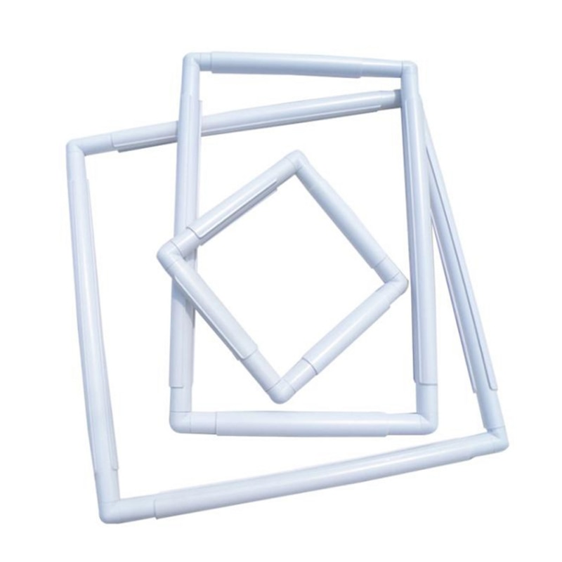 Square Plastic Embroidery Frame Set Cross Stitch Craft Tool Clip Type Frame Hoop DIY Sewing Crafts Tools