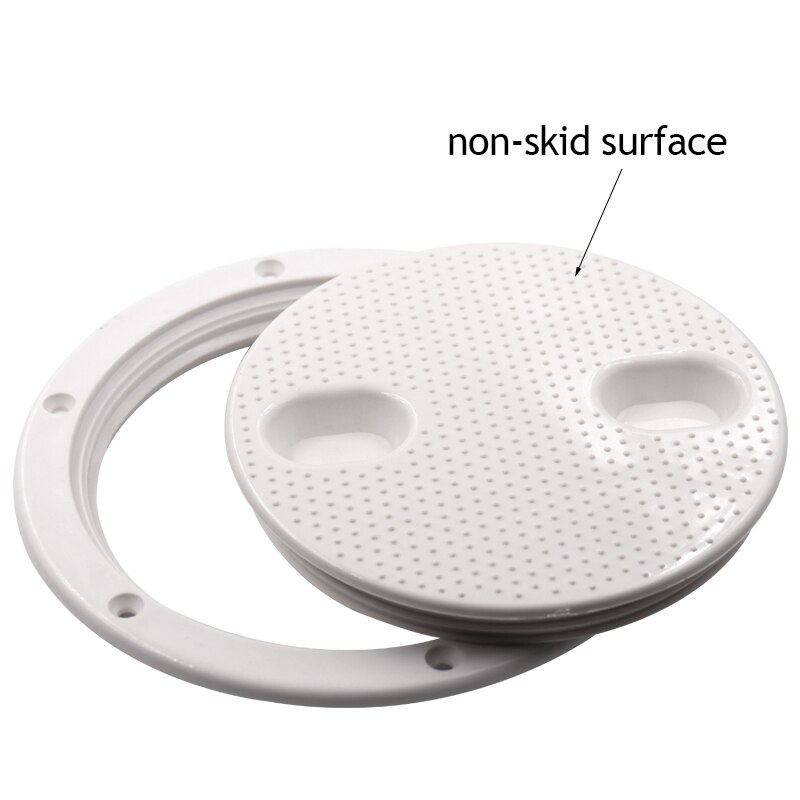 Plastic Marine Boat RV White Round 6" Access Hatch Cover Screw Out Deck Inspection Plate