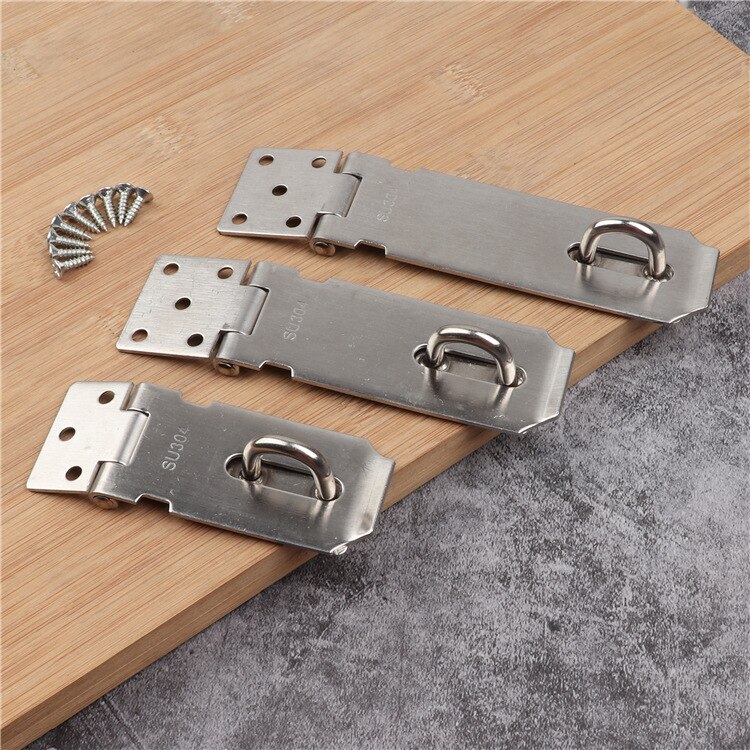 Thick stainless steel door lock 3-4-5 inch door lock anti-theft door buckle hardware security bolt hasp anti-theft door lock