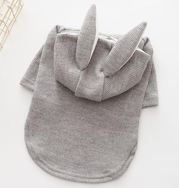 Vêtements en oreilles de lapin et de lapin, nouveaux vêtements pour chiens et chats, pull pour chiens et chats, bouledogue français, 7 tailles disponibles: Grey / Size 4 (L)