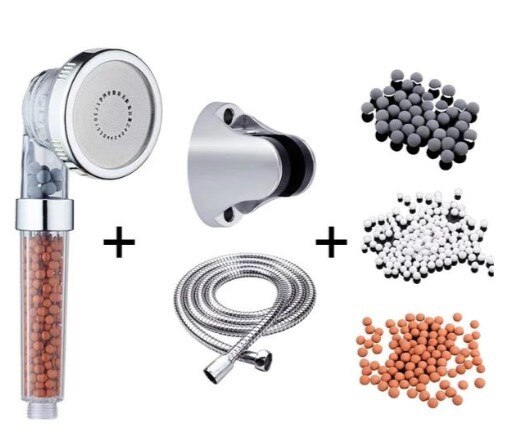 Cabezal de ducha Magichome iónico, filtración de 3 capas, ahorro de agua a alta presión, de mano, boquilla de SPA: set C