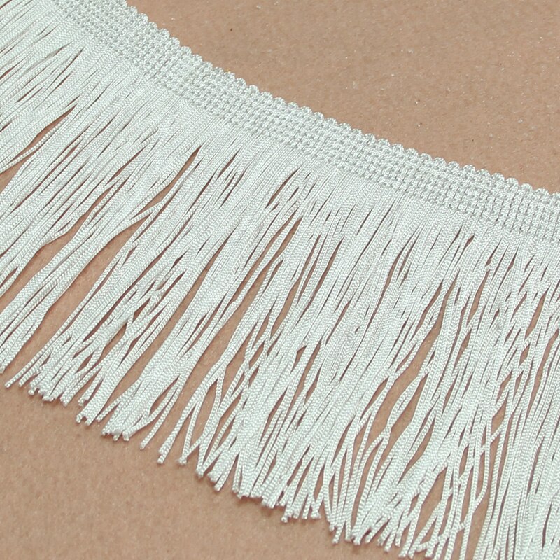 Longueur 1m largeur 10cm bricolage gros gland longue chaîne frange glands coupe dentelle rideau accessoires vêtements Textiles: white
