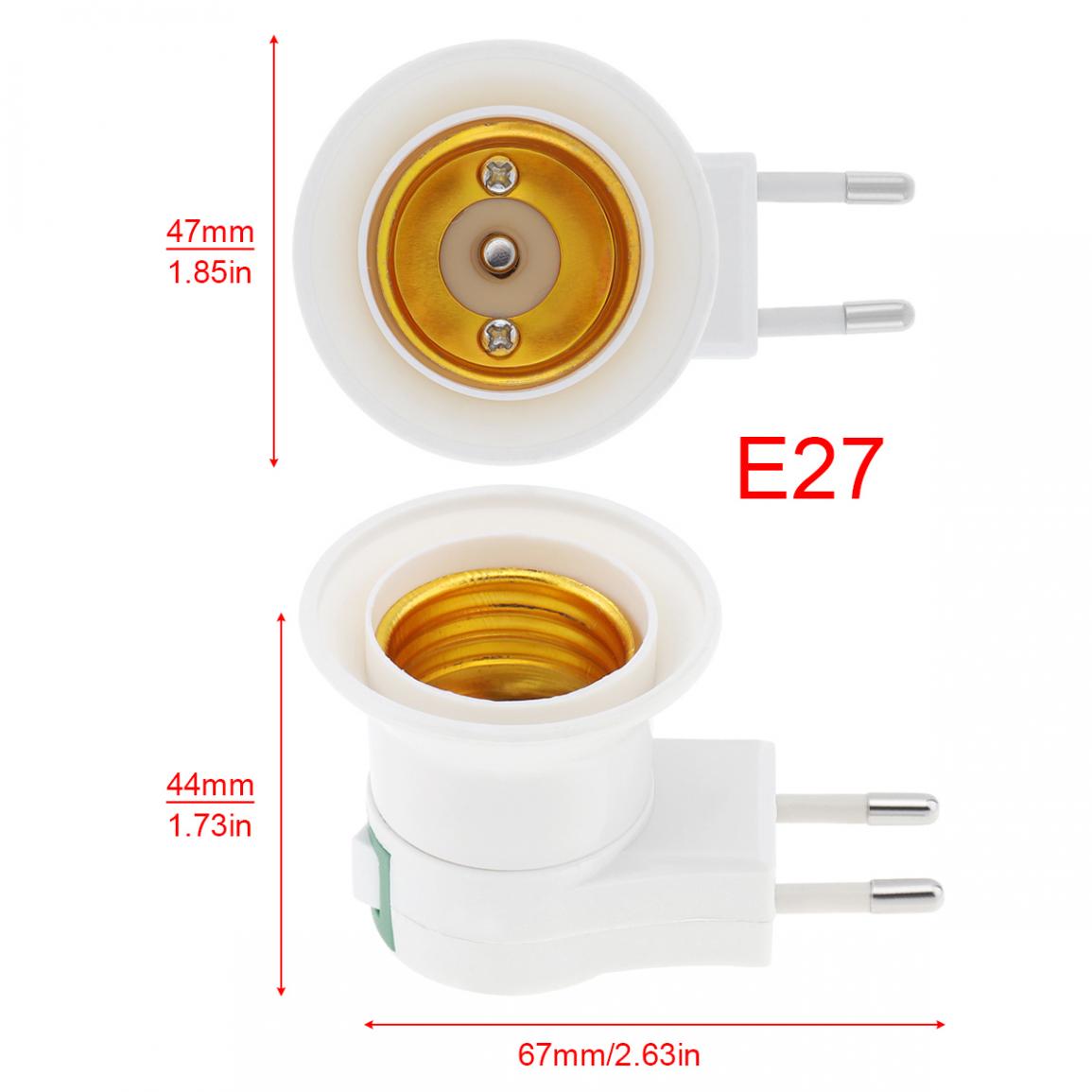 E27 Base Socket EU Plug Night Light With Power On-off Control Switch