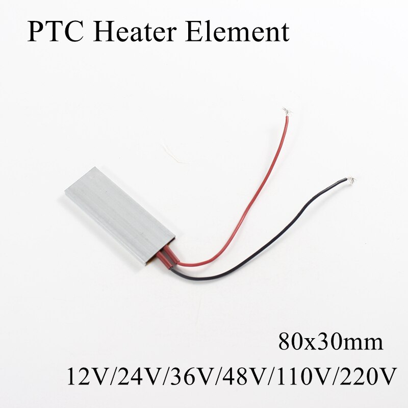 80x30mm 12V 220V PTC Heating Element Constant Thermostat Insulated Thermistor Ceramic Air Heater Plate Fan Heat Film 12 100 220