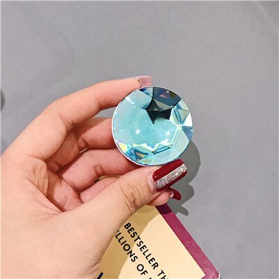 Luxury Colorful 3D gem Popular Round Mobile Phone Folding Stretch Bracket Phone Holder Case Finger Holder Mobile Phone Stand: 4