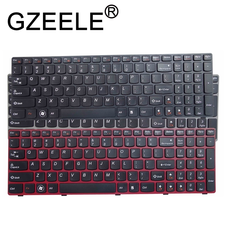 GZEELE inglés nos teclado para Lenovo G580 Z580 G580A V580A Z580A G580AH G580AM G580G G585 G585A G585AR B580 G590 con marco