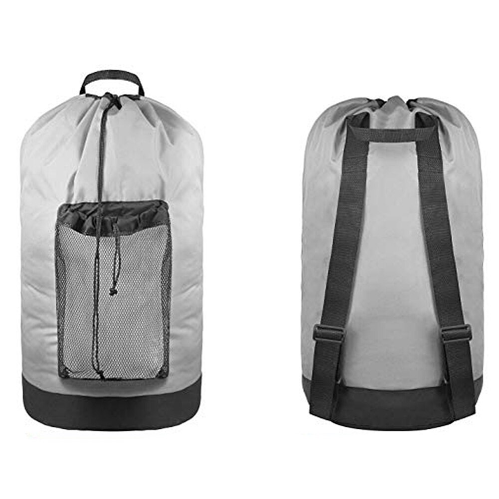 Waszak Mesh Pocket Nylon Rugzak Kleding Wasmand Tas Met Trekkoord Sluiting Voor College Reizen Wasserette: Grey