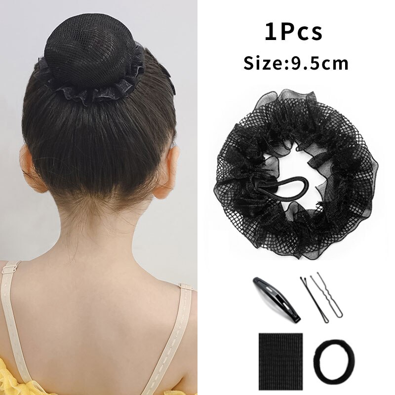 Cuerda para el pelo para mujer, red elástica para el pelo, Kit de peluquería negro, malla pequeña Invisible para moño de pelo, Donut para enfermera, estilo de cabello: Drawstring 03
