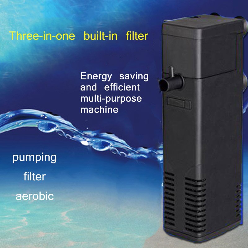 1000L 3 In 1 Aquarium Filter Fish Tank Power Internal Filter Pump Biological Spray Flow Filters Vertical Submersible Pump
