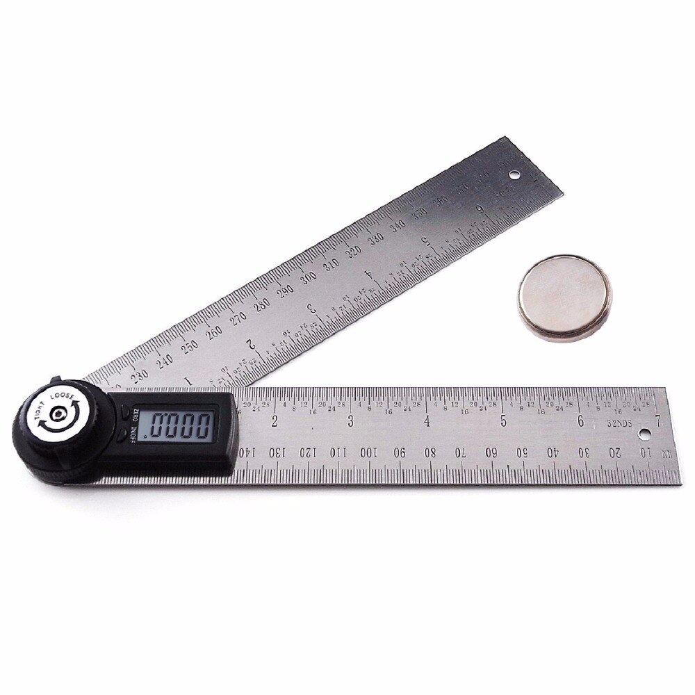 200mm 2-in-1 Digital Angle Ruler Finder Meter Protractor Inclinometer Stainless Steel Moving Blade Ruler Goniometer Electronic