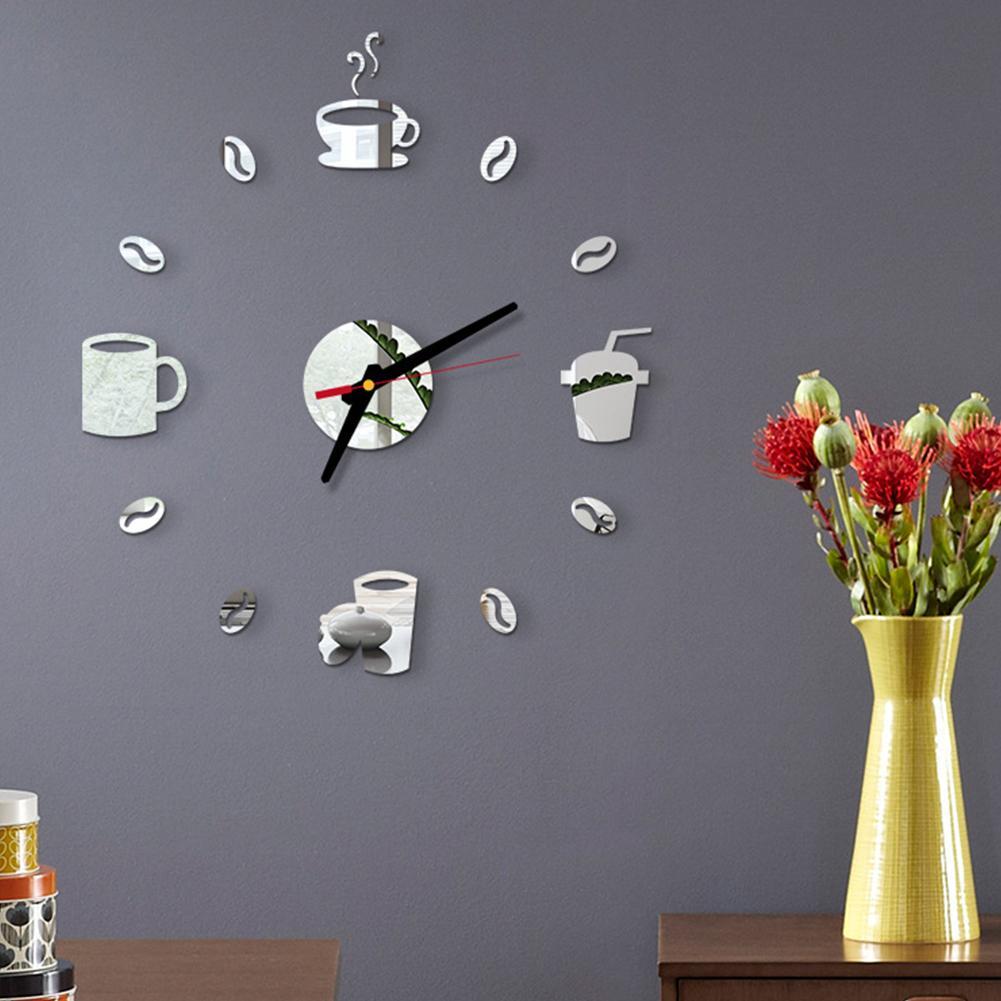 Digital Clocks Real Quartz Wall Clocks Coffee Diy Modern Life Large Wall Decorative