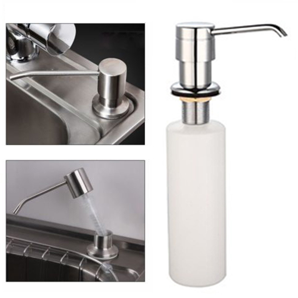 Blanc liquide savon distributeur Lotion couverture intégré cuisine plan de travail de lavabo outils de cuisine ustensiles cuisine salle de bain accessoires